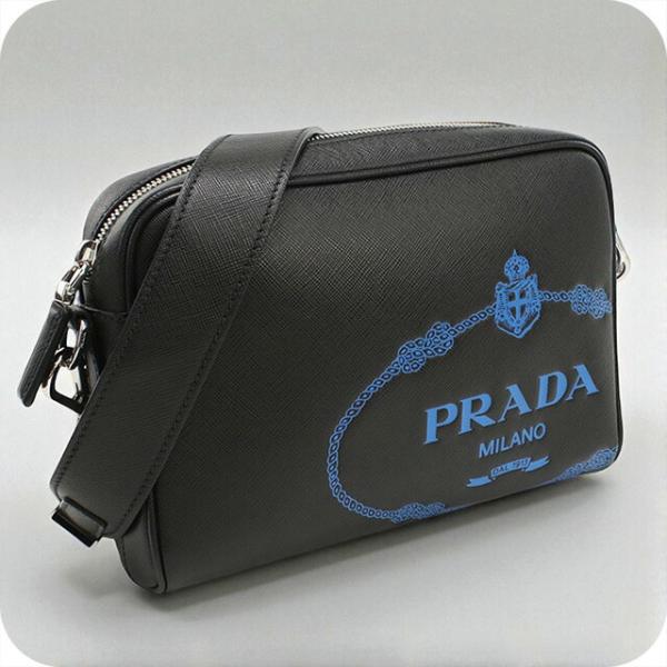 PRADA（プラダ） ブラック ショルダーバッグ　サフィアーノレザー製 PRADA（プラダ） 中古 ショルダーバッグ メンズ ブランド サフィアーノ