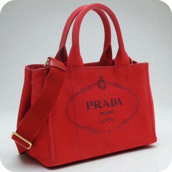 プラダ　PRADA トートバッグ　レッド 中古・古着通販】PRADA (プラダ) トートバッグ レッド｜ブランド