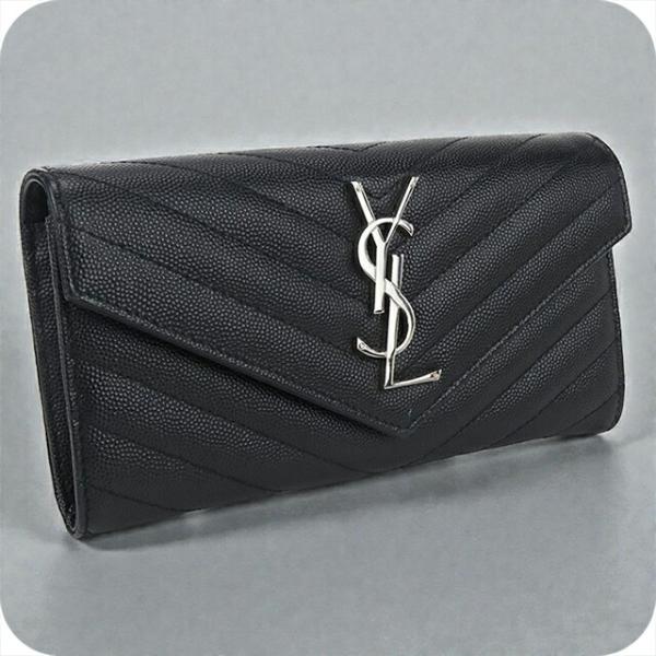 SAINT LAURENT 中古 サンローラン 長財布二折 レディース ブランド