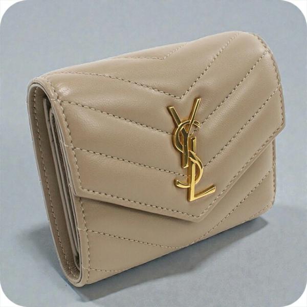 SAINT LAURENT 中古 サンローラン 三つ折り財布 レディース ブランド