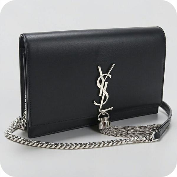SAINT LAURENT 貴重　 希少　二つ折り財布 チェーン付き ブラック SAINT LAURENT 中古 サンローラン 財布 チェーンウォレット コンパクト