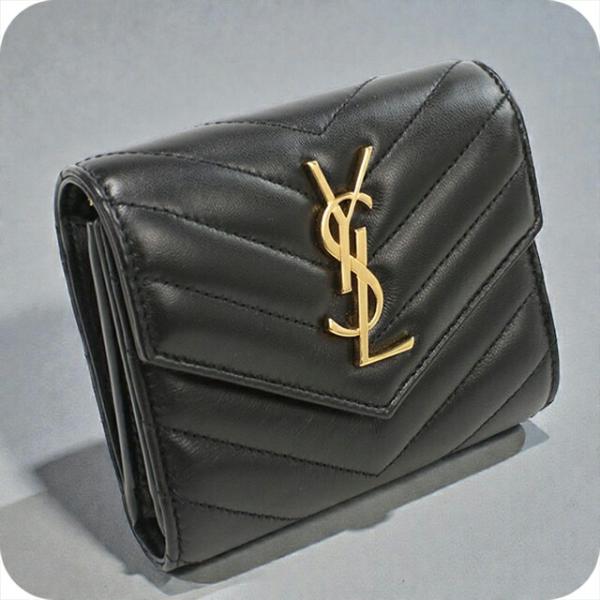 サンローラン YSL カサンドラ モノグラム 三つ折財布 ブラック 403943 nanaple_usdsl105996011