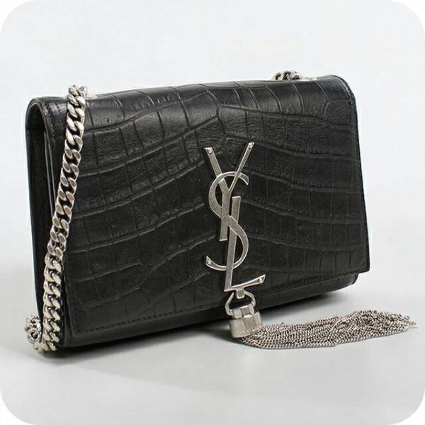 美品！YSL ブラック　ショルダーバッグ　レザー SAINT LAURENT 中古 サンローラン ショルダーバッグ レディース