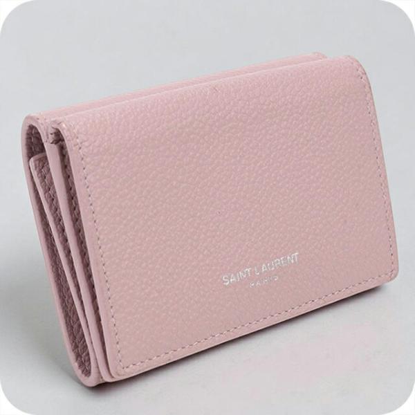 SAINT LAURENT 中古 サンローラン 三つ折り財布 コンパクト 三折財布