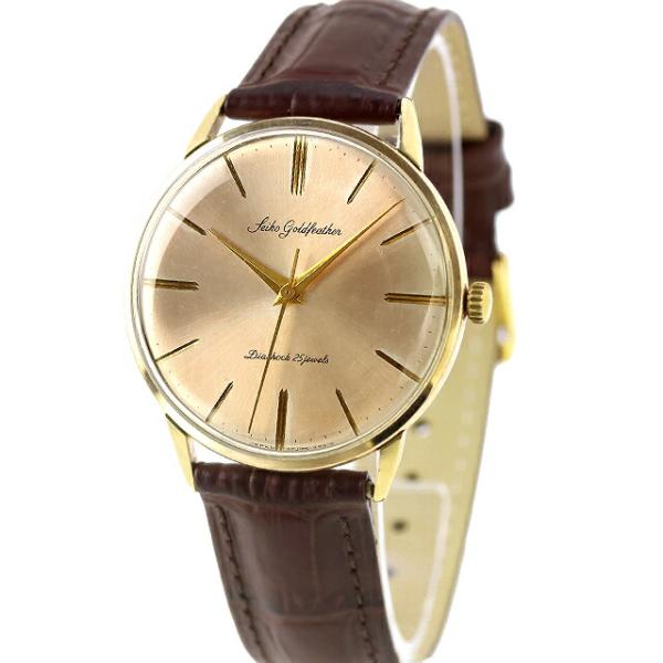 SEIKO（セイコー） 中古 OH済 ゴールドフェザー 25石 金張り 薄型中三