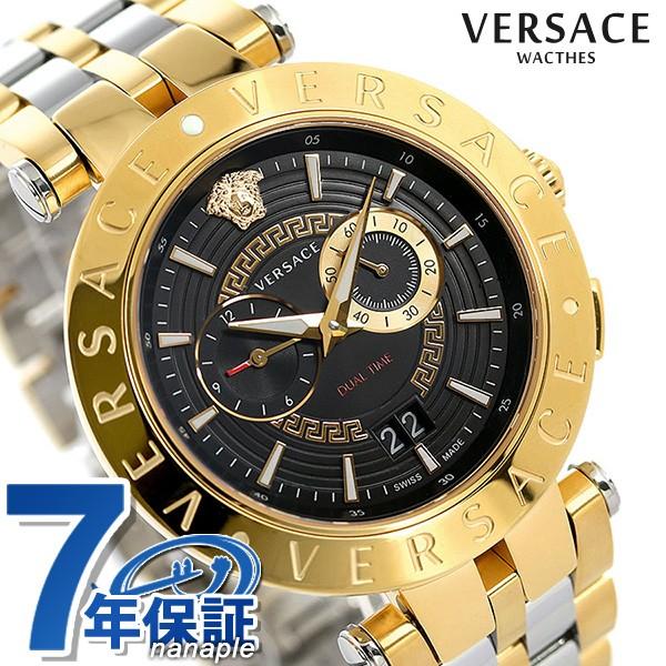 ヴェルサーチ 時計 メンズ 腕時計 Vレース デュアルタイム 46mm VEBV00519 VERSACE ヴェルサーチェ ブラック×ゴールド  :VEBV00519:腕時計のななぷれ - 通販 - Yahoo!ショッピング