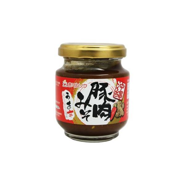 赤マルソウの豚肉みそ（うま辛味）沖縄の家庭での定番中の定番おかず味噌！ご飯に乗せて、おにぎりの具材として食べると最高ですよ！ピリ辛に仕上げているので、ご飯がどんどん進みますよ！テレビや雑誌などにも数多く取り上げられていますよ！■内容量：14...