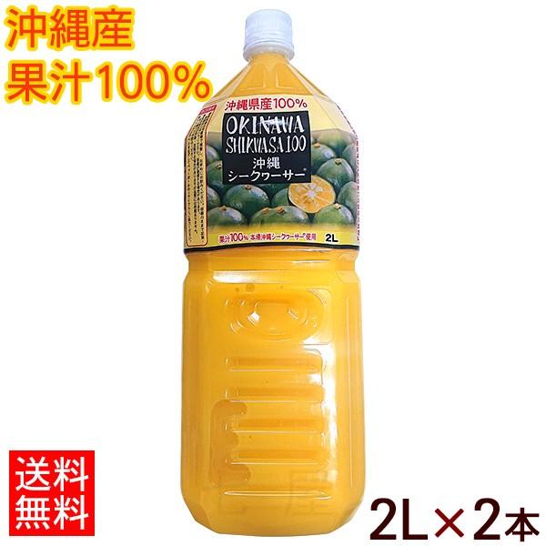 業務用 沖縄県産 シークヮーサー100％ 原液 2Ｌ 2本セット　無添加 オキハム 沖縄シークワーサー100 2000ml×2本 果汁100％ 業務用