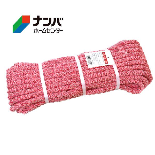【高木綱業】作業用ロープ トラックロープ 荷縛り クレポリトラックロープ 赤 12mm×20m【36-3355】