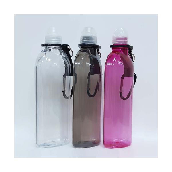 ボトル容器 水筒 (宅急便) プラスチックボトル ペットボトル (倒れてもこぼれないペットボトルキャップ,カラビナ,専用ボトルケース付き) 薄型 スリム 容量450ml