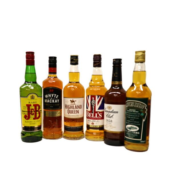 ウィスキー＋ブランデー　6本セット 飲み比べウイスキー6本セット J&B、ホワイトマッカイ、ハイ