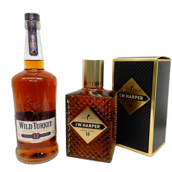 高級バーボン飲み比べ2本セット ワイルドターキー12年 50.5度700ml、IW