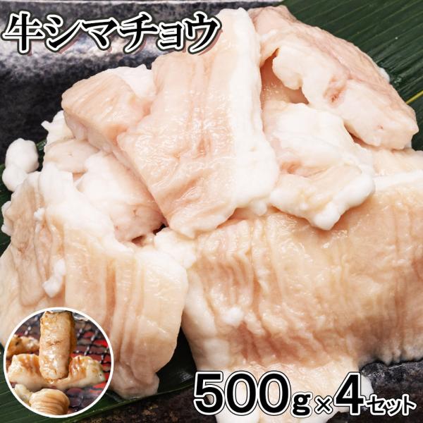 シマチョウ 2kg (500ｇ×4袋）　タレ無　焼肉 BBQ 焼くだけ簡単　ホルモン　脂　キャンプ飯　牛肉　肉　お好みの味付けで　韓国　モッ鍋　しま腸