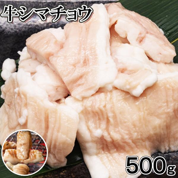 シマチョウ 500g (500ｇ×1袋）　タレ無　焼肉 BBQ 焼くだけ簡単　ホルモン　脂　キャンプ飯　牛肉　肉　お好みの味付けで　韓国　モッ鍋　しま腸　