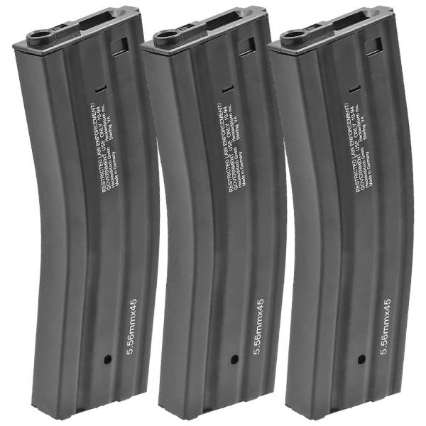 ARMY FORCE 製 スタンダード電動ガン M4シリーズ対応 H&Kタイプ 450連 スペアマガジン 3本セット ロング 多弾マガジン スチール 製