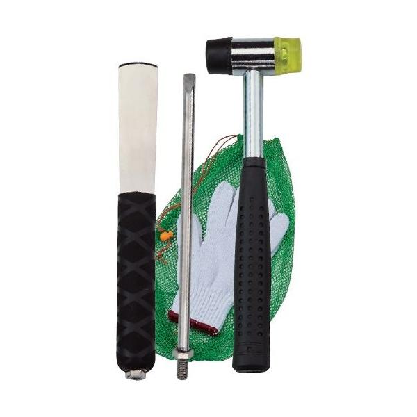 岩礁帯や波止周りに生息する「カメノテ」の採集専用キット！オリジナル設計のノミとスクレーパー、小型ハンマーで頑固に張り付くカメノテを効率よく採取できます。塩茹で、味噌汁など、簡単料理で美味しいカメノテ採りに、すぐチャレンジできます！