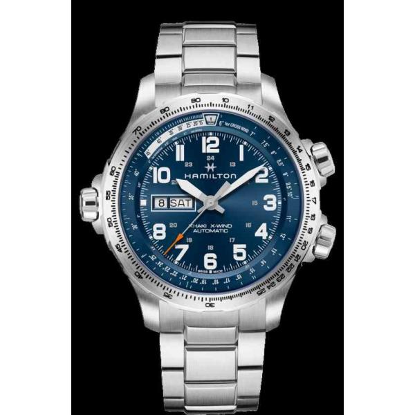 ハミルトン 腕時計 New Hamilton 新作 人気 Khaki Aviation アビエーション X Wind メンズ Dial Watch Auto H St Blue Steel