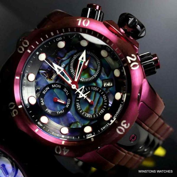 インビクタ 腕時計 Invicta Reserve Venom ベノム Abalone Burgandy Black クロノグラフ 52mm Swiss Mv Watch New