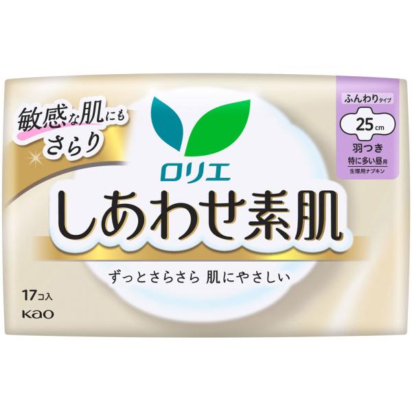 他サイト： ロリエ しあわせ素肌 特に多い昼用２５ｃｍ 羽つき 17個の商品画像