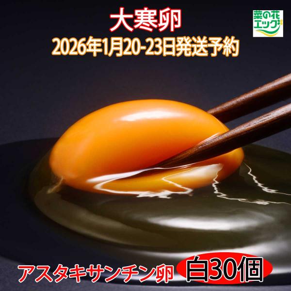 縁起のよい大寒たまごです。※この商品は送料込みです。※2026年1月20日から1月23日発送限定（順次発送いたします。発送日は発送メールでご確認ください。出荷後から郵便局へご連絡いただければ到着日時の変更ができます。）※大寒に産まれた玉子は...