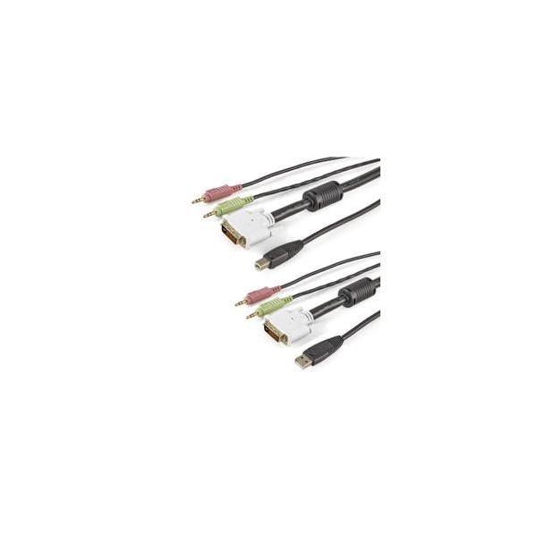 3m USB / DVI / I[fBI / }CN ̌^KVM PCؑ֊pP[u 񂹏i