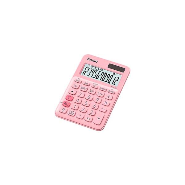 カシオ MW-C20C-PK-N ペールピンク カラフル電卓 12桁 ミニジャストタイプ