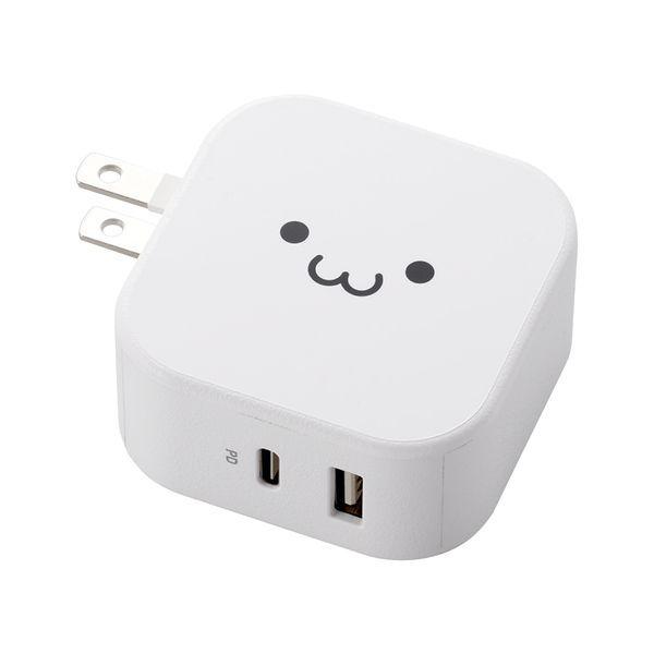 エレコム MPA-ACCP20WF  ホワイトフェイス USB コンセント 充電器 合計32W ( USB PD対応 ) Type-C×1 / USB-A×1