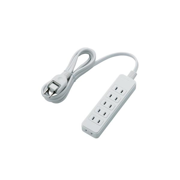 他サイト： 延長コード 電源タップ 2m 2ピン 6個口 スイングプラグ式 白 メーカー在庫品の商品画像
