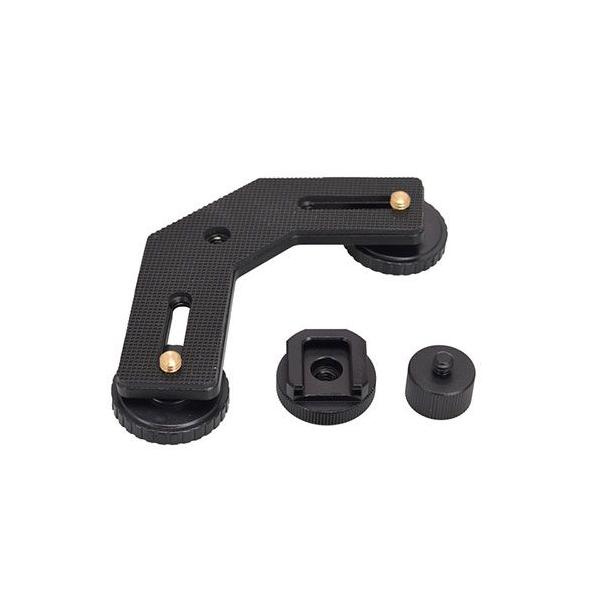 【外付けの照準器とミラーレスカメラ 高倍率ズームデジタルカメラの取り付けに便利なブラケットです。OM SYSTEMドットサイト照準器EE-Iにおすすめ。右眼でEVFを覗きながら両眼を開け、左眼で照準器を】 検索キーワード:エツミ フィルムカ...