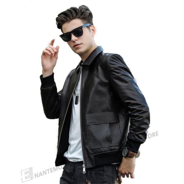 レザージャケット メンズ メンズ 本革 羊革 革ジャンメンズ ビジネス 羊革 紳士 ライダース ジャケット ジャケット メンズ 本革 ブルゾン Gジャン ファッション Da1610 なんでも商店