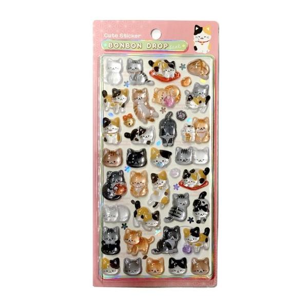 【正規品】ボンボンドロップシール　オリジナル　和柄　マヌルネコ　１８点 Q-LiA（クーリア） 【新品】【メール便】【正規品】【和柄】ボンボン