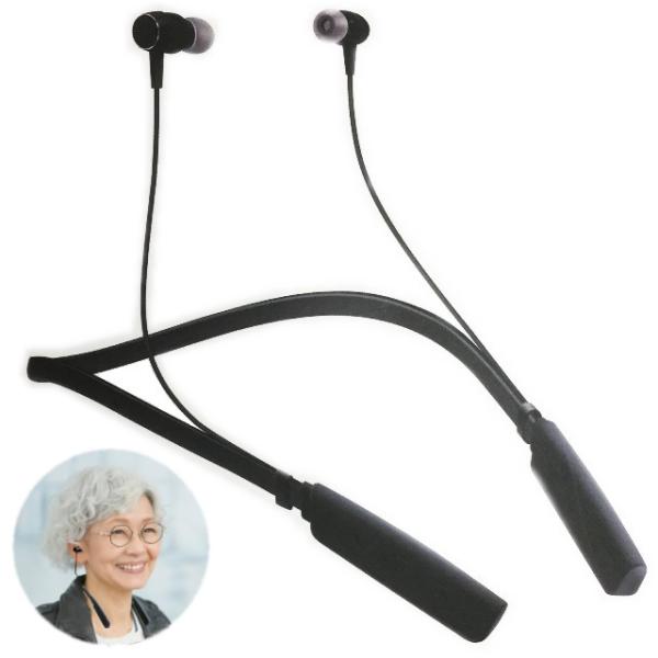 ネックバンド型の増聴器 ＪＹОーＮ８０です。軽度難聴者向けで、少し耳の遠くなった方に適した集音器(助聴器)になります。フレーム部を首に掛け、フレーム先端に集音部があるので、向ている方向の音を集音できます。音質調整ボタン(モード切替)、音量調...