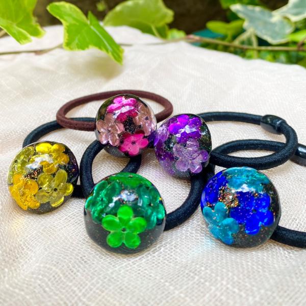 桜ライトピンクドーム型レジンヘアゴム 桜ライトピンクドーム型レジン