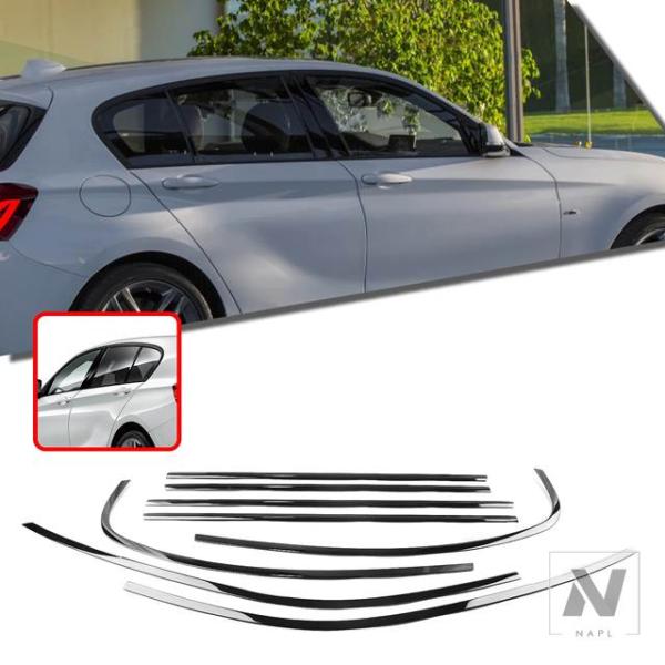 並行輸入品 BMW 1シリーズ F20 2017-2023用 外装ウィンドウデコレーションストリップモールディングトリム クロームシールベルト ウェザーストリッ