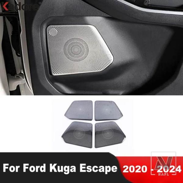 【並行輸入品】フォード クーガ エスケープ 2020-2022 2023 2024 用 ドアオーディオスピーカーカバートリム ステンレススピーカーフレーム
