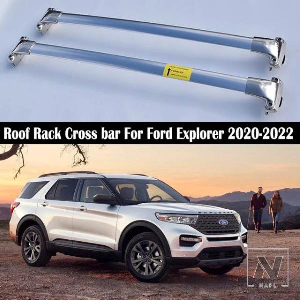 並行輸入品 OEMスタイルルーフラッククロスバーフォードエクスプローラー2020-2024レールバーキャリアキャリアバートップラックレールボックスステンレス