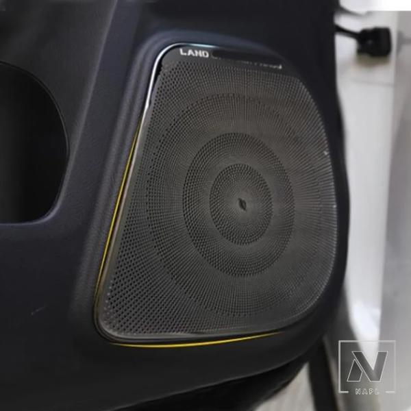 並行輸入品 4個 ステンレス カーオーディオスピーカーカバートリム ドアスピーカーカバートリム トヨタ ランドクルーザー プラド