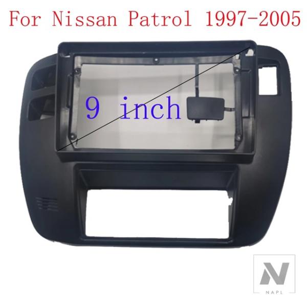 並行輸入品 日産パトロール 1997-2005用 9インチ カーラジオフェイシア ビデオパネルプレーヤー オーディオダッシュ 2DINフレー