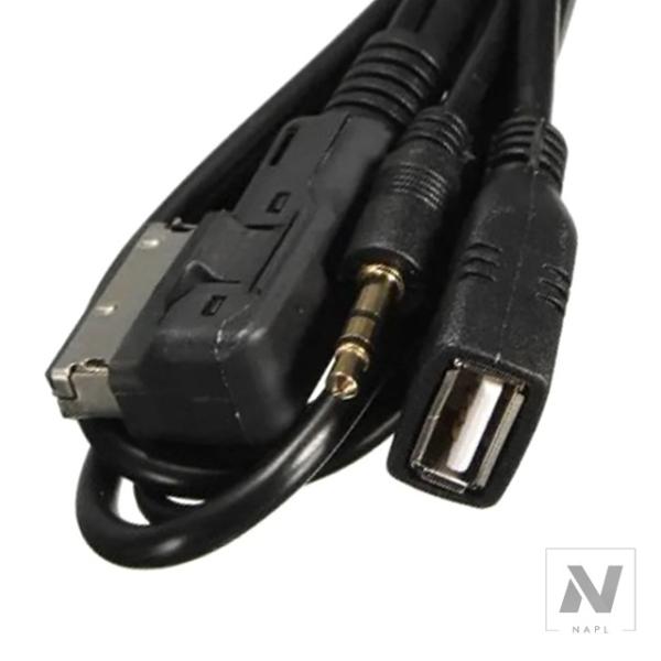 並行輸入品 アウディ A1 A3 A4L A5 A6L A8 AMI MDI オーディオ ケーブル ブラック