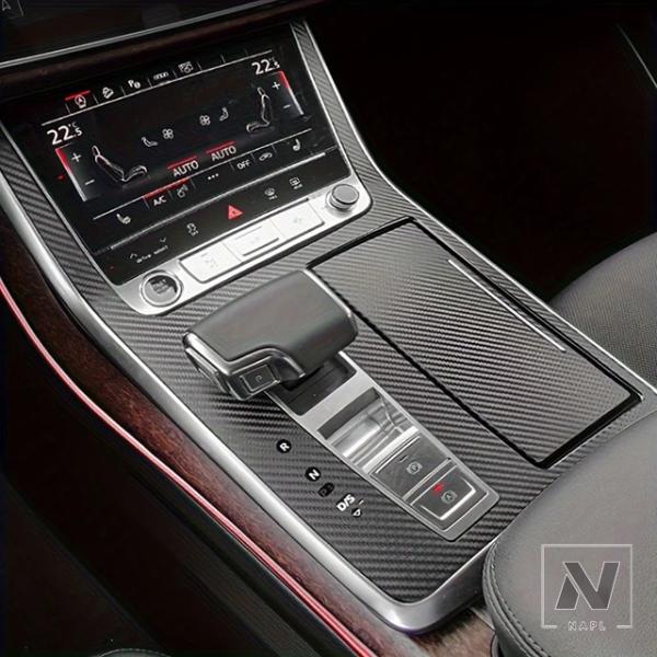 並行輸入品 アウディ Q7 Q8 2021-2023用カーボンフィルム中央コントロールパネルドアハンドルステッカー防水