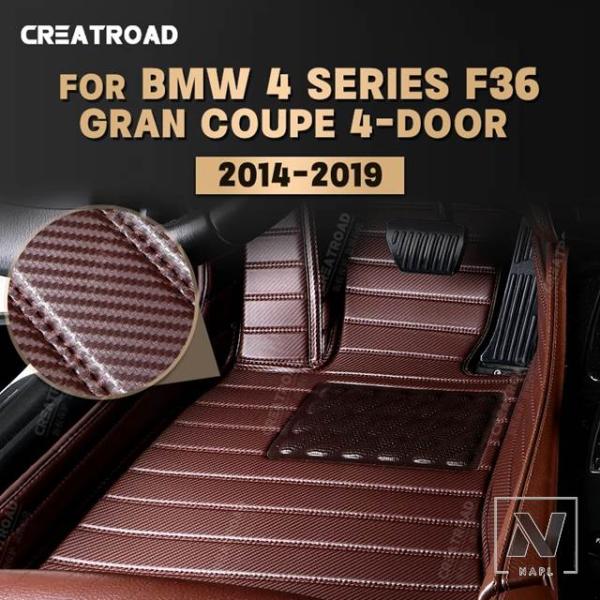 【並行輸入品】BMW カーボンフロアマット FOR 4シリーズグランクーペ F364 ドア 2014-2019 15 16 17 18 フットカーペット自動車イ