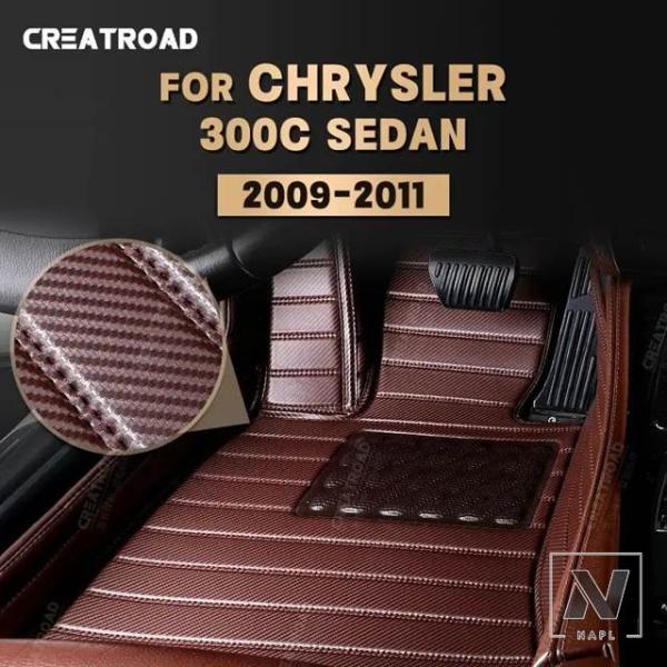 【並行輸入品】カスタムカーボンスタイルフロアマットクライスラー 300C セダン 2009-2011  フットカーペットカバー自動車内装アクセサリー