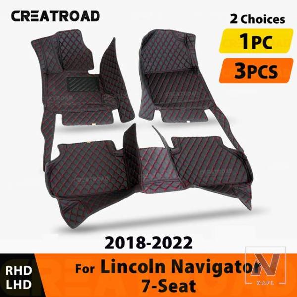 【並行輸入品】フロアマットリンカーンナビゲーター 7 席 2018-22 カスタムフットパッドカーペットカバーインテリアアクセサリー