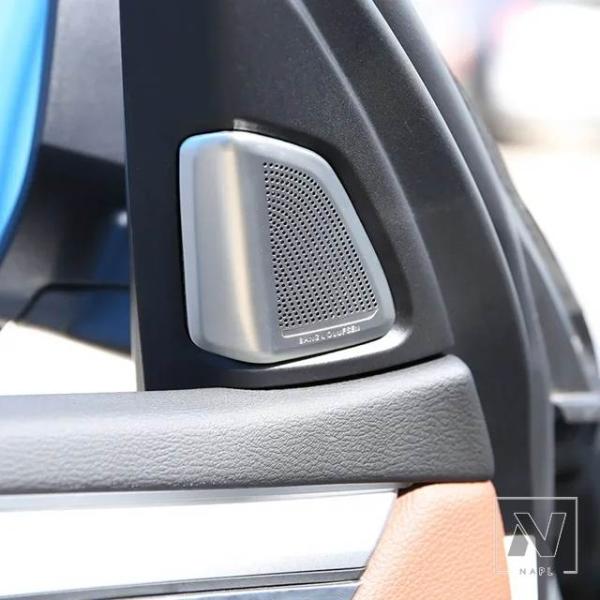 【並行輸入品】BMW X5 F15 2014-2018 ステンレスカーオーディオスピーカーツイーターカバートリムステッカーカーアクセサリー