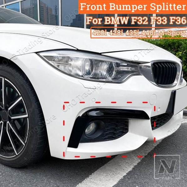 【並行輸入品】BMW フロントアッパートリムスプリッタースポイラーキットフォグランプカバー 4シリーズ F32 F33 F36 M-スポーツ 420I 428I