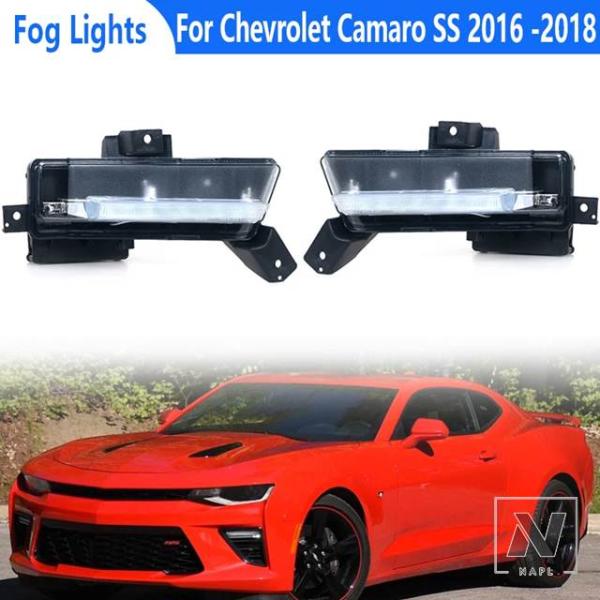 【並行輸入品】シボレー カマロ SS 2016-18 1ペア LED DRL フォグランプ クリアレンズ LED デイタイムランニングライト