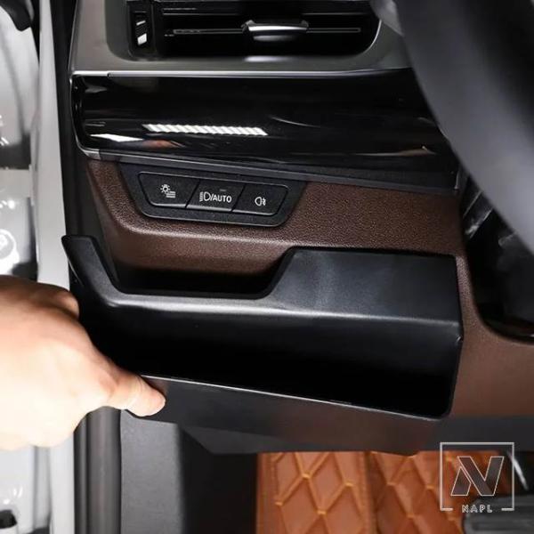 並行輸入品 BMW X1 IX1 U11 23-24 ABS ブラック運転席左膝収納ボックス 携帯電話トレイ キーボックス オブジェクトオーガナイザー