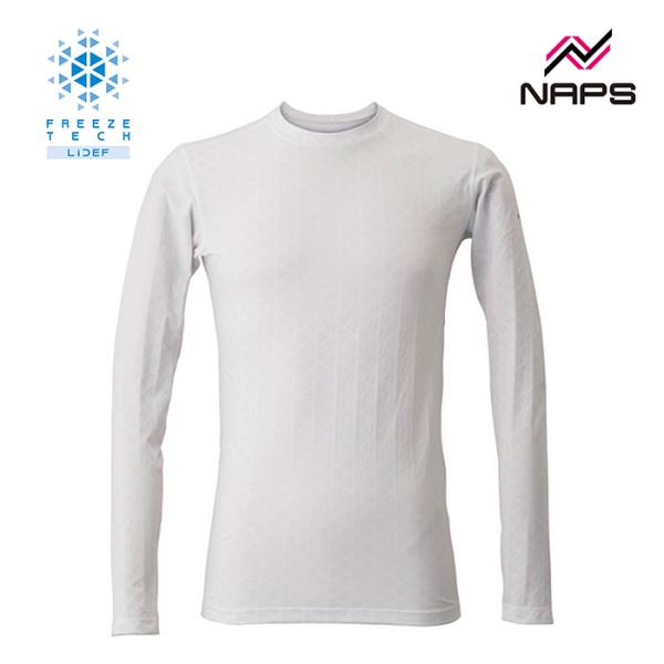 FREEZE TECH フリーズテック 氷撃 PERFORMANCE LINE  冷感シャツ 長袖クルーネック ホワイト メンズ レディース 冷感 酷暑対策 温度調節 消臭