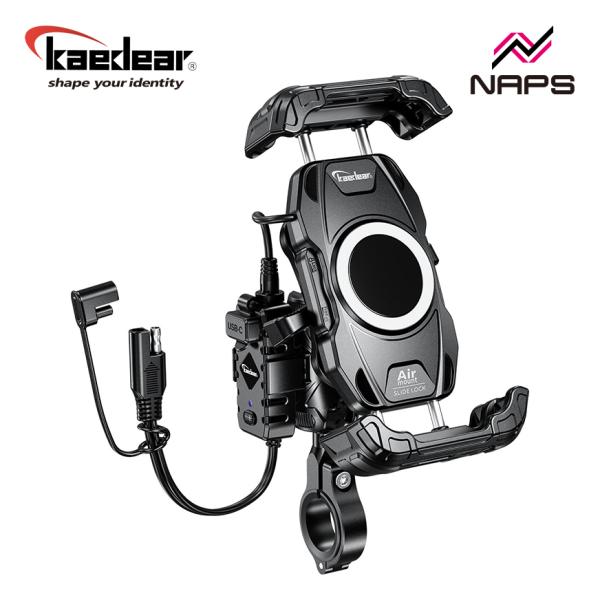 Kaedear カエディア KDR-M28A スライドロック Air Mount QI USB 充電スマホホルダー
