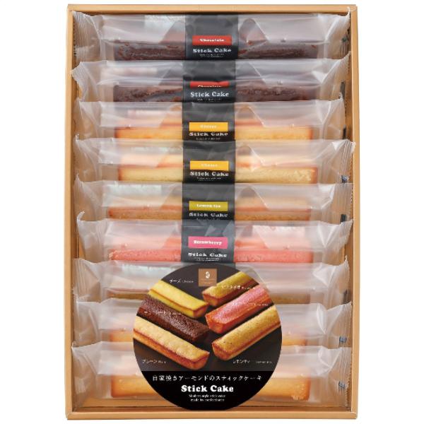 ■箱サイズ：22×31.5×4.5cm・60サイズ■商品内容：スティックケーキ(プレーン・チョコ・チーズ各2個・レモンティー・ストロベリー・ピスタチオ各1個) ■重量：555g ■原産国:日本 ■賞味期限：製造日より常温約150日 ■アレル...